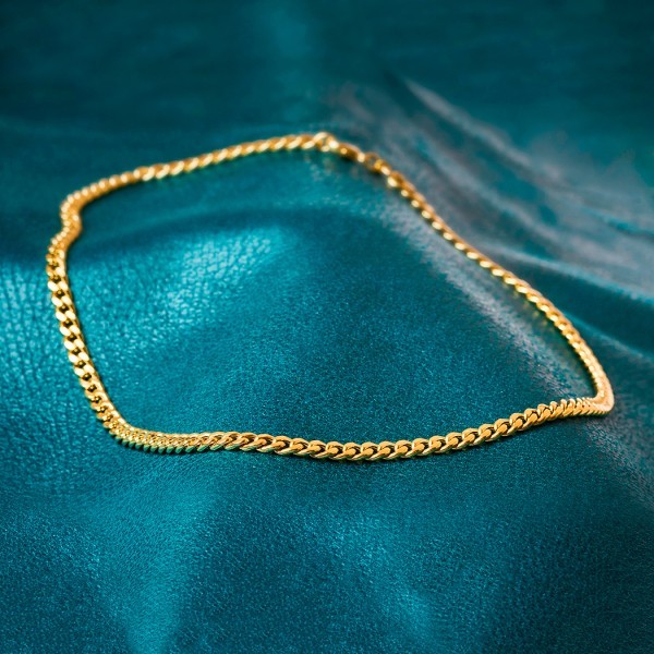 Goldkette als Panzerkette hohl in Gelbgold 585 / 14K, 45 cm lang, 5,4 mm breit, Gewicht ca. 15.6 g.