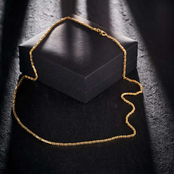 Goldkette als Königskette in Gelbgold 585 / 14K, 45 cm lang, 1,8 mm breit, Gewicht ca. 10.6 g.