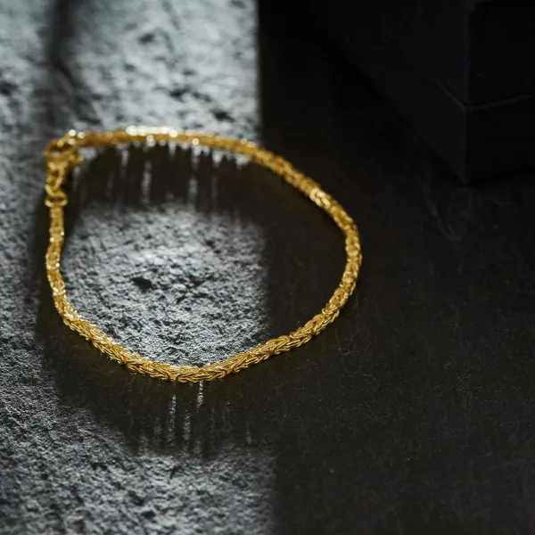Armband als Königskette in Gelbgold 750 / 18K, 18 cm lang, 3,2 mm breit, Gewicht ca. 16.0 g.