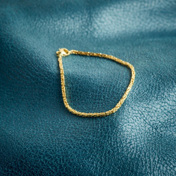 Armband als Königskette in Gelbgold 585 / 14 K, 20 cm lang, 4,3mm breit, Gewicht ca. 22.8 g.