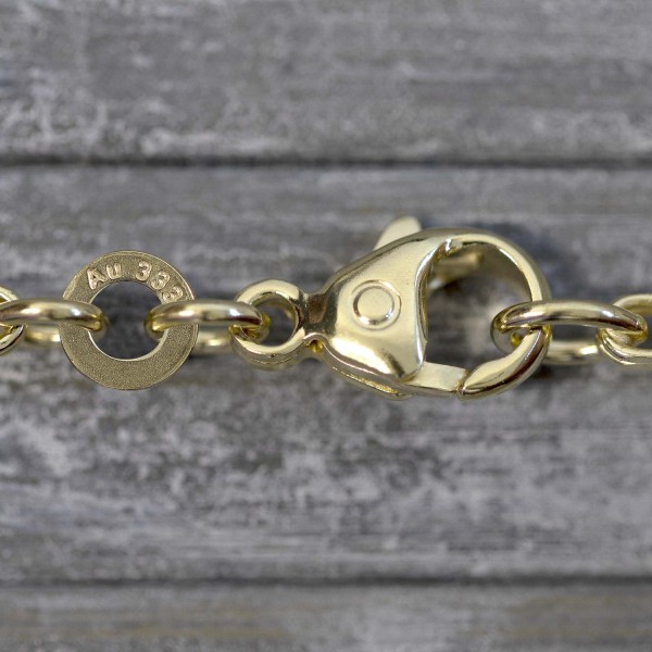 Goldkette als Königskette in Gelbgold 333 / 8K, 45 cm lang, 2,8 mm breit, Gewicht ca. 23 g.