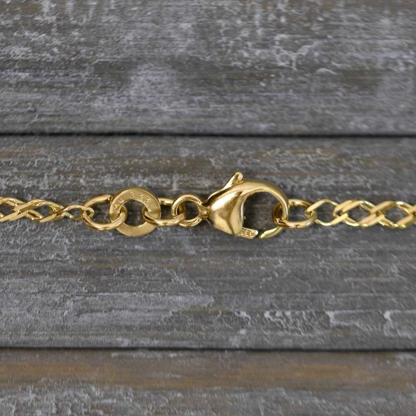 Goldkette als Zwillingspanzerkette in Gelbgold 333 / 8K, 60 cm lang, 2,1 mm breit, Gewicht ca. 3.5 g.