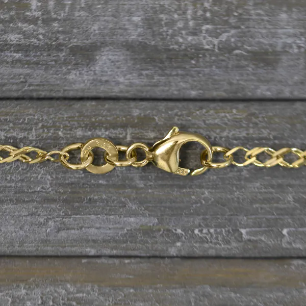 Goldkette als Zwillingspanzerkette in Gelbgold 333 / 8 Karat, 55 cm lang, 2.1 mm breit, Gewicht ca. 3.2