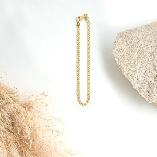 Armband als Zwillingspanzerkette in Gelbgold 333 / 8 K, 18 cm lang, 2,9mm breit, Gewicht ca. 2 g.