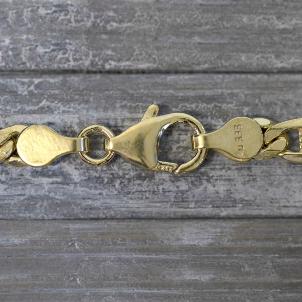 Goldkette als Fantasiekette hohl in Gelbgold 333 / 8K, 60 cm lang, 5,2 mm breit, Gewicht ca. 12 g.