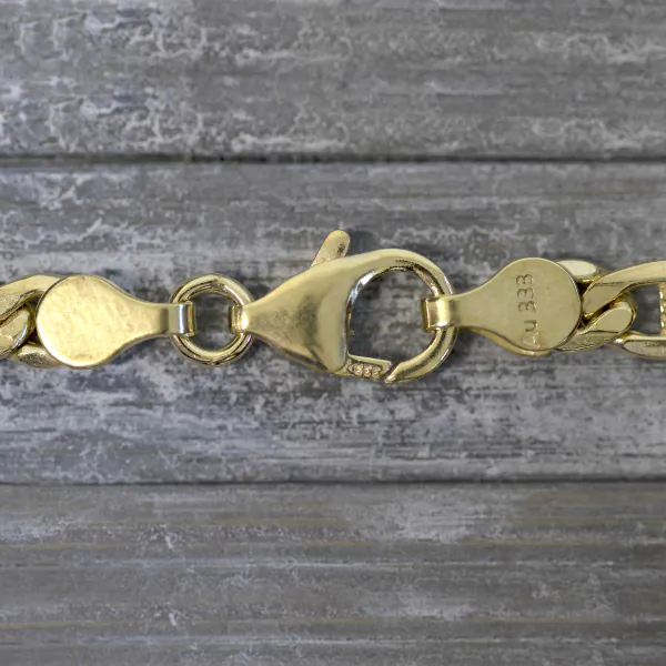 Armband als Fantasiekette in Weißgold 333 / 8 Karat, 22 cm lang, 5.2 mm breit, Gewicht ca. 4.6