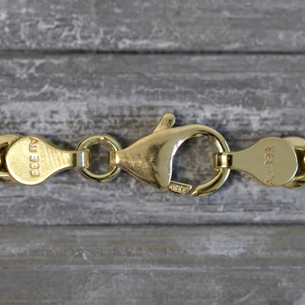 Goldkette als Fantasiekette in Weißgold 333 / 8 Karat, 55 cm lang, 5.2 mm breit, Gewicht ca. 10.4