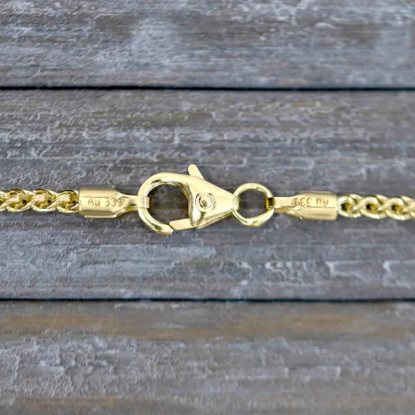Armband als Zopfkette in Gelbgold 333 / 8K, 18,5 cm lang, 2,5 mm breit, Gewicht ca. 4 g.