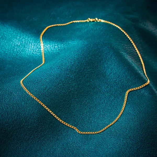 Goldkette als Panzerkette weit in Gelbgold 333 / 8K, 55 cm lang, 2,1 mm breit, Gewicht ca. 4.4 g.