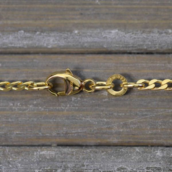 Goldkette als Panzerkette weit in Gelbgold 333 / 8K, 60 cm lang, 2,1 mm breit, Gewicht ca. 4.8 g.