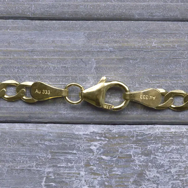 Goldkette als Panzerkette weit in Gelbgold 333 / 8 Karat, 65 cm lang, 3.3 mm breit, Gewicht ca. 7.1