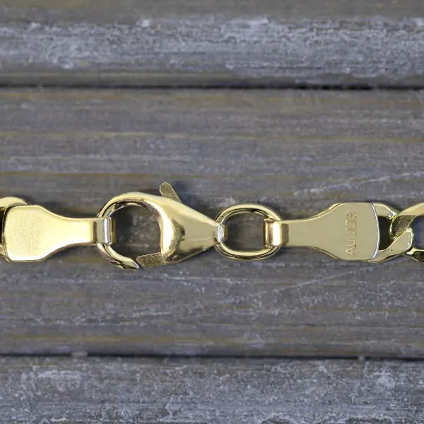 Goldkette als Fantasiekette in Gelbgold 333 / 8 Karat, 34 cm lang, 3.5 mm breit, Gewicht ca. 2.7 g.