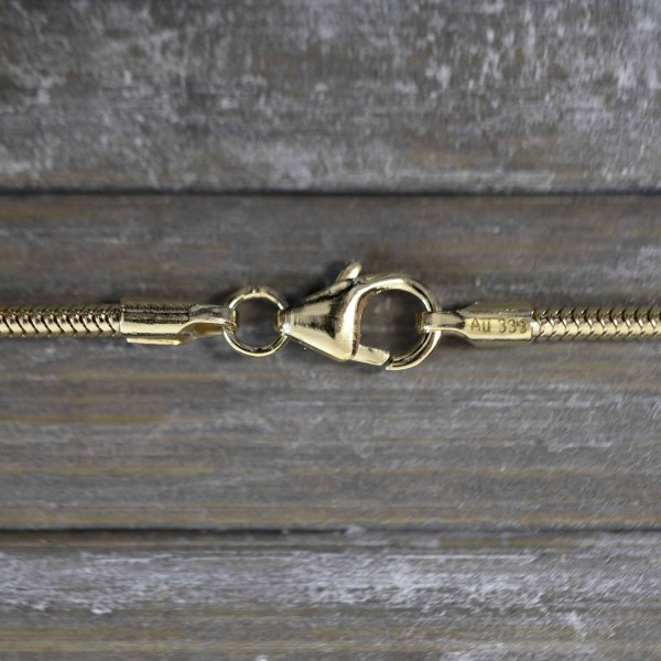 Goldkette als Schlangenkette in Gelbgold 333 / 8K, 60 cm lang, 1,6 mm breit, Gewicht ca. 6.4 g.