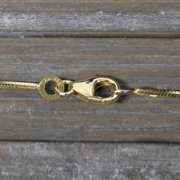 Goldkette als Schlangenkette diamantiert in Gelbgold 333 / 8K, 50 cm lang, 1 mm breit, Gewicht ca. 4.8 g.
