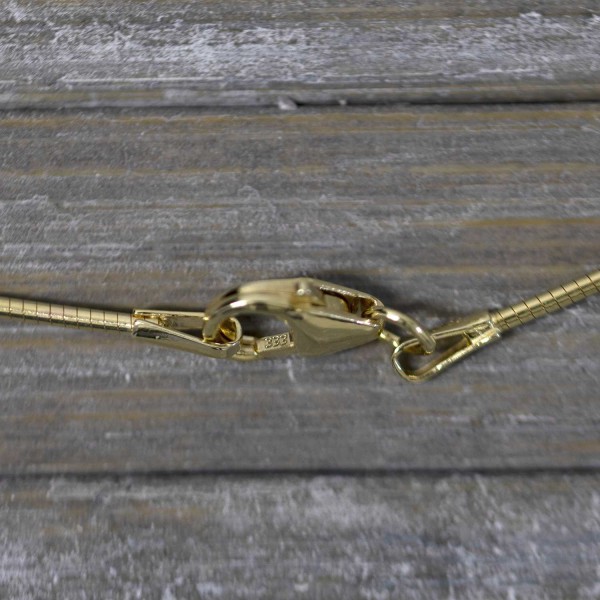 Goldkette als Tondakette in Gelbgold 333 / 8K, 50 cm lang, 1 mm breit, Gewicht ca. 3.6 g.