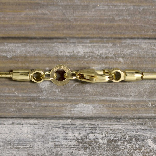 Goldkette als Tondakette in Gelbgold 333 / 8K, 70 cm lang, 1,2 mm breit, Gewicht ca. 8.4 g.