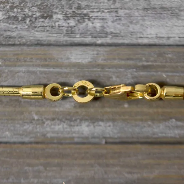 Goldkette als Tondakette in Gelbgold 333 / 8K, 45 cm lang, 1,5 mm breit, Gewicht ca. 8.5 g.