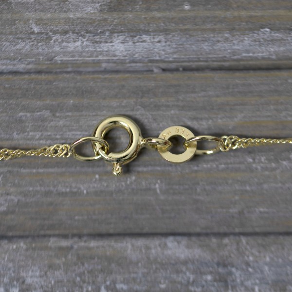 Goldkette als Singapurkette in Gelbgold 333 / 8K, 40 cm lang, 1,4 mm breit, Gewicht ca. 1.3 g.
