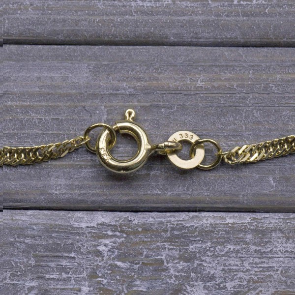 Goldkette als Singapurkette in Gelbgold 333 / 8K, 42 cm lang, 1,8 mm breit, Gewicht ca. 2.1 g.