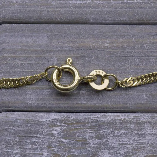 Goldkette als Singapurkette in Gelbgold 333 / 8K, 38 cm lang, 1,8 mm breit, Gewicht ca. 1.9 g.