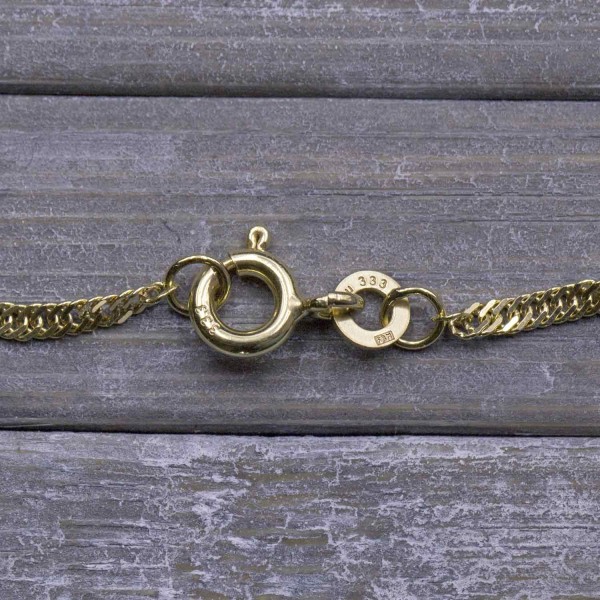 Armband als Singapurkette in Bicolor Gelbgold / Weißgold  333 / 8K, 16 cm lang, 1,8 mm breit, Gewicht ca. 0.9 g.