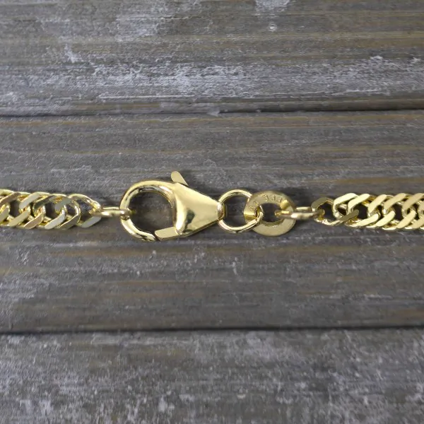 Goldkette als Singapurkette in Gelbgold 333 / 8K, 85 cm lang, 2,9 mm breit, Gewicht ca. 10.2 g.