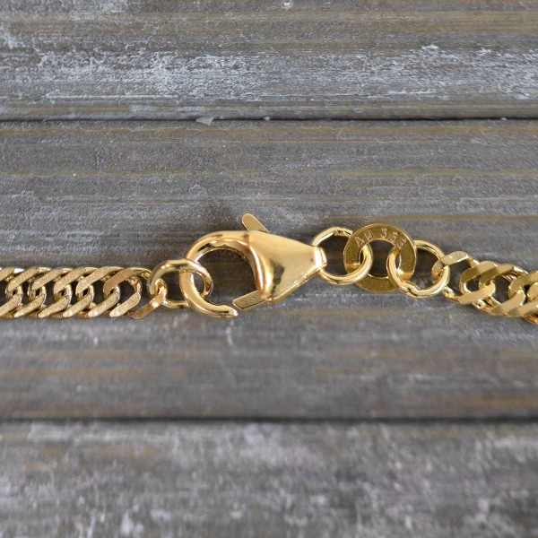 Armband als Singapurkette in Bicolor Gelbgold / Weißgold 333 / 8K, 19 cm lang, 2.9 mm breit, Gewicht ca. 2.5 g.