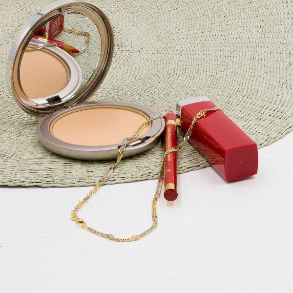 Goldkette als Singapurkette Bicolor in Gelbgold / Weißgold 333 / 8K, 50 cm lang, 2,9 mm breit, Gewicht ca. 6 g.