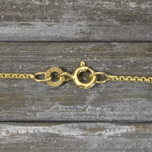 Goldkette als Venezianerkette rund geschlagen in Gelbgold 333 / 8K, 100 cm lang, 1,2 mm breit, Gewicht ca. 7 g.
