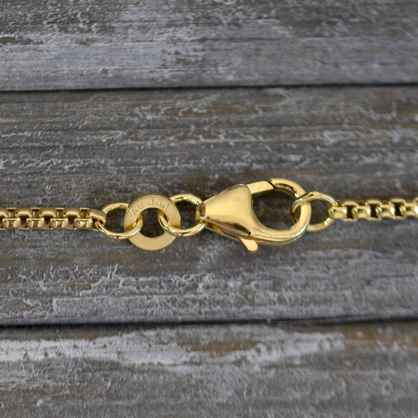 Goldkette als Venezianerkette rund geschlagen in Gelbgold 333 / 8K, 42 cm lang, 1,5 mm breit, Gewicht ca. 5.5 g.