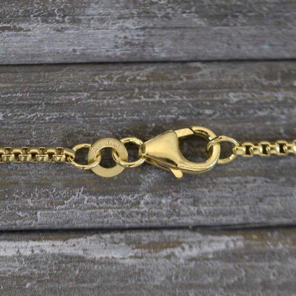 Goldkette als Venezianerkette rund geschlagen in Gelbgold 333 / 8K, 65 cm lang, 1,5 mm breit, Gewicht ca. 8.5 g.