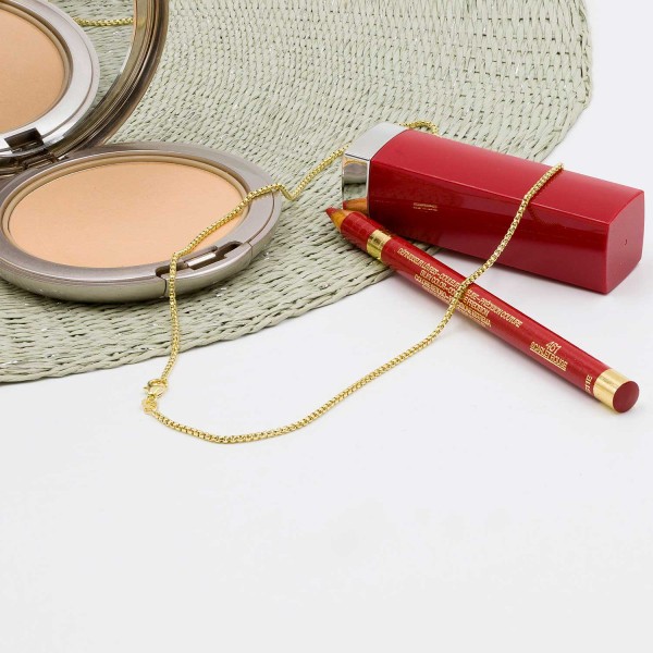 Goldkette als Venezianerkette rund geschlagen in Gelbgold 750 / 18K, 34 cm lang, 1,5 mm breit, Gewicht ca. 6.4 g.