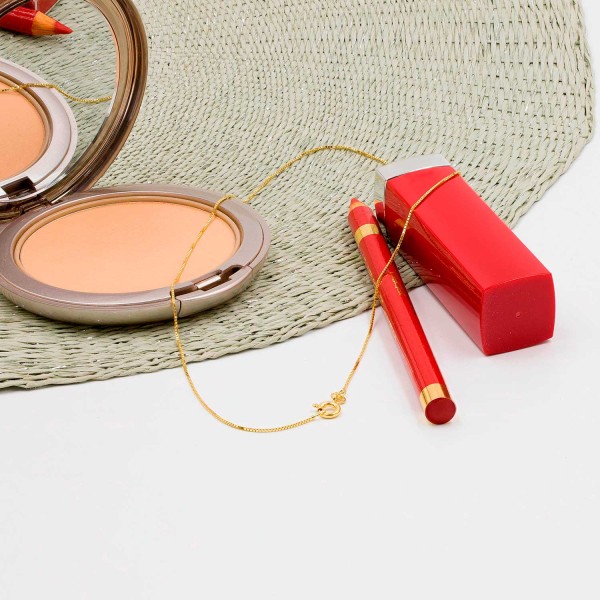 Goldkette als Venezianerkette in Gelbgold 333 / 8K, 45 cm lang, 0,7 mm breit, Gewicht ca. 1.4 g.