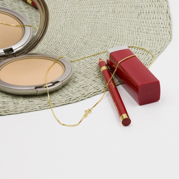 Goldkette als Venezianerkette in Gelbgold 585 / 14K, 80 cm lang, 0,9 mm breit, Gewicht ca. 4.6 g.