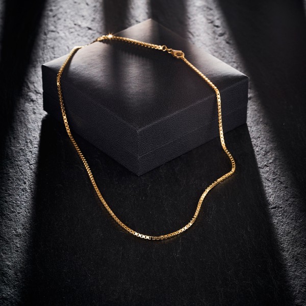 Goldkette als Venezianerkette in Gelbgold 585 / 14K, 50 cm lang, 1,8 mm breit, Gewicht ca. 10.8 g.