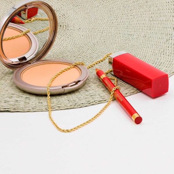 Goldkette als Kordelkette hohl in Gelbgold 333 / 8K, 45 cm lang, 2,7 mm breit, Gewicht ca. 4 g.