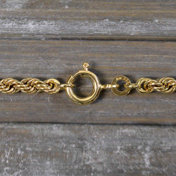 Goldkette als Kordelkette hohl Leichtversion in Gelbgold 333 / 8K, 50 cm lang, 3,3 mm breit, Gewicht ca. 5.4 g.