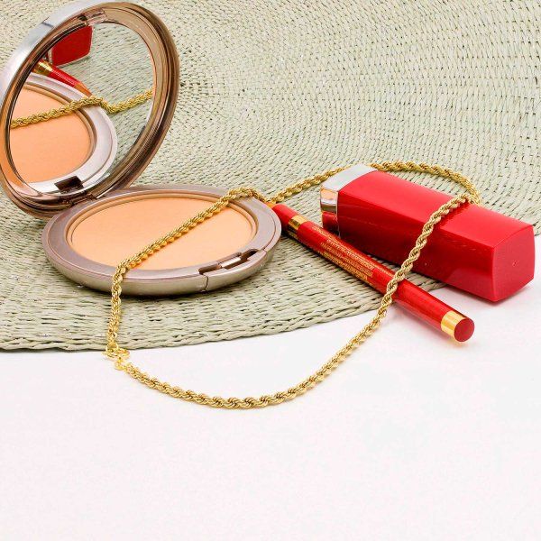 Goldkette als Kordelkette hohl Leichtversion in Gelbgold 333 / 8K, 50 cm lang, 3,3 mm breit, Gewicht ca. 5.4 g.