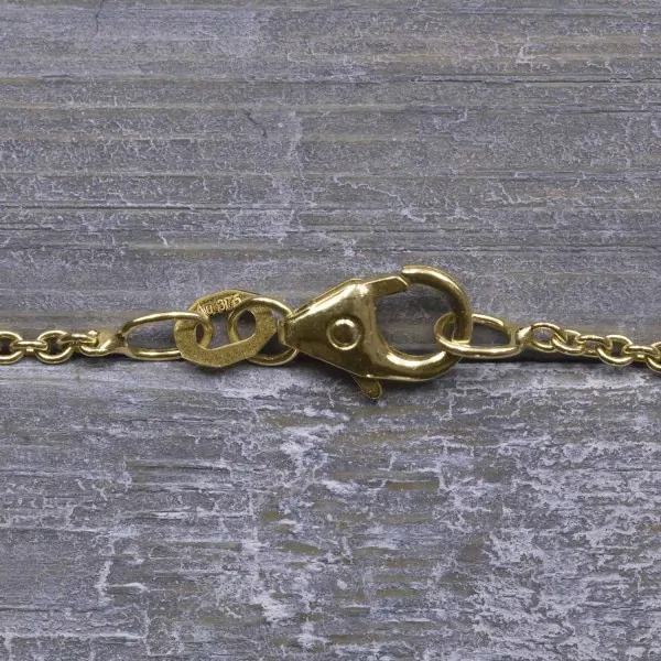 Goldkette als Ankerkette rund in Gelbgold 375 / 9 Karat, 95 cm lang, 1.5 mm breit, Gewicht ca. 5.3 g.