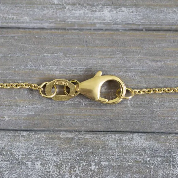 Goldkette als Ankerkette flach in Gelbgold 375 / 9K, 45 cm lang, 1.2 mm breit, Gewicht ca. 1.8 g.