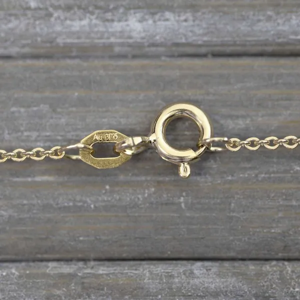 Goldkette als Ankerkette flach in Gelbgold 375 / 9K, 42 cm lang, 1,2 mm breit, Gewicht ca. 1.5 g.