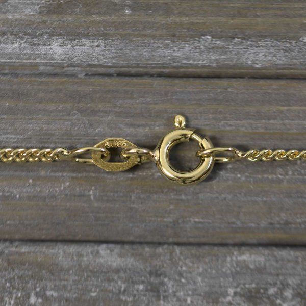 Goldkette als Panzerkette flach in Gelbgold 375 / 9K, 55 cm lang, 1,7 mm breit, Gewicht ca. 4.8 g.