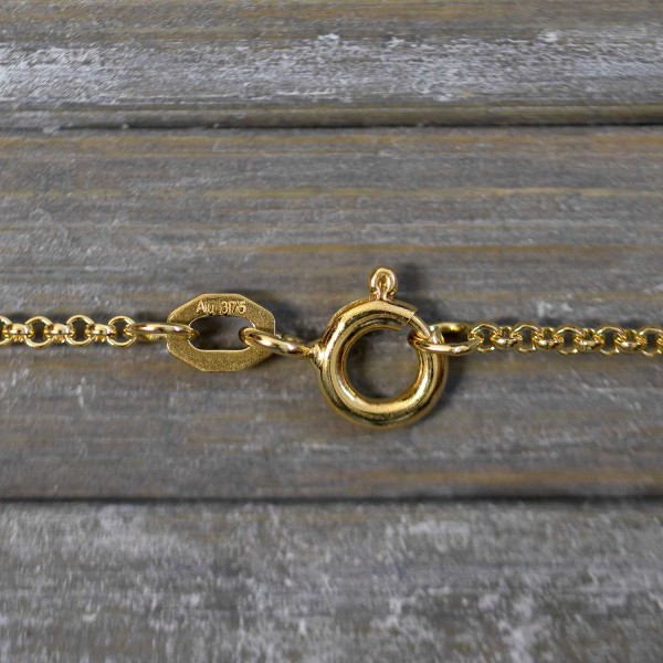 Goldkette als Erbskette in Gelbgold 375 / 9 Karat, 85 cm lang, 1.5 mm breit, Gewicht ca. 6.3 g.