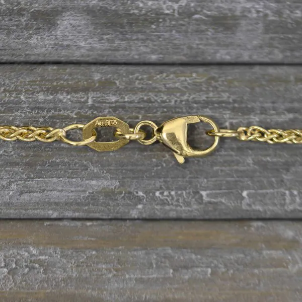 Goldkette als Zopfkette in Gelbgold 375 / 9K, 60 cm lang, 1,7 mm breit, Gewicht ca. 5.5 g.