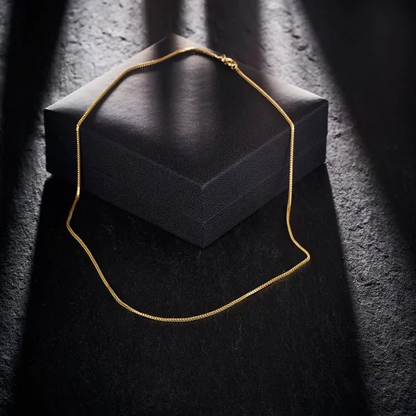 Goldkette als Bingokette in Gelbgold 585 / 14K, 60 cm lang, 1,1 mm breit, Gewicht ca. 4.8 g.