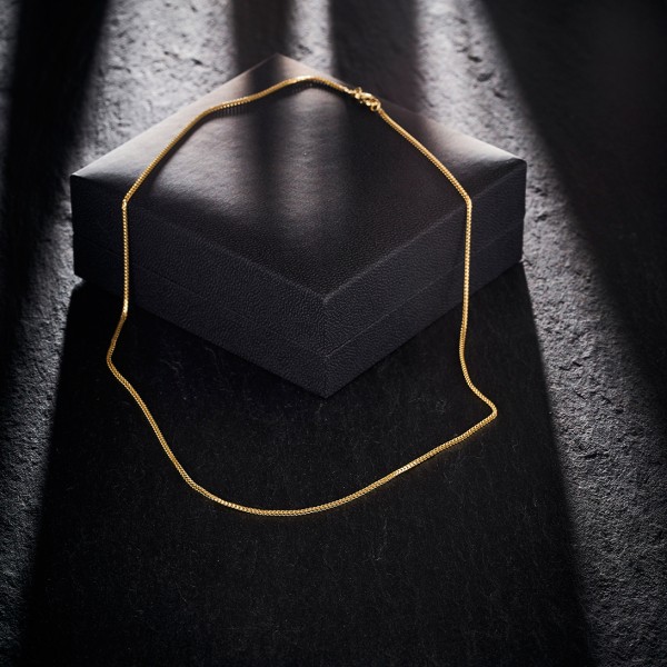 Goldkette als Bingokette in Gelbgold 333 / 8K, 45 cm lang, 1,1 mm breit, Gewicht ca. 2.8 g.