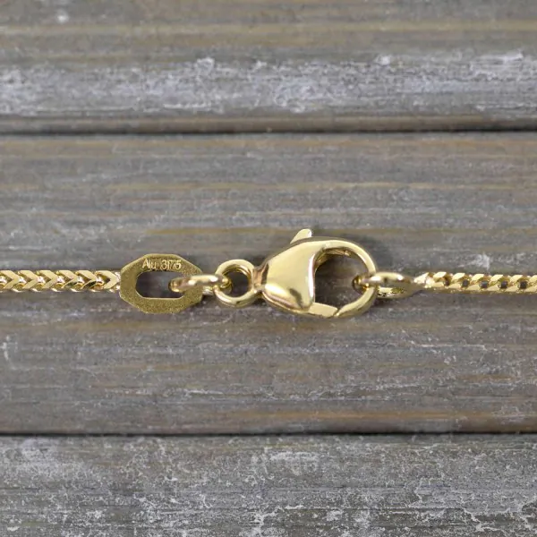 Goldkette als Bingokette in Gelbgold 375 / 9K, 38 cm lang, 1,1 mm breit, Gewicht ca. 2.6 g.