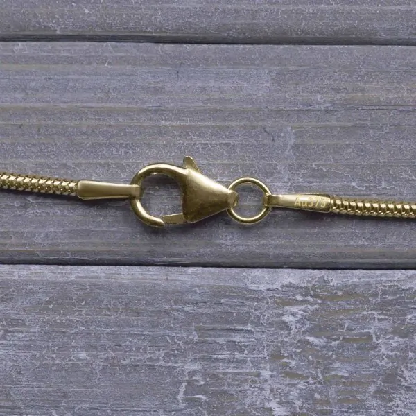 Goldkette als Schlangenkette in Gelbgold 375 / 9 Karat, 75 cm lang, 1.2 mm breit, Gewicht ca. 5.9 g.