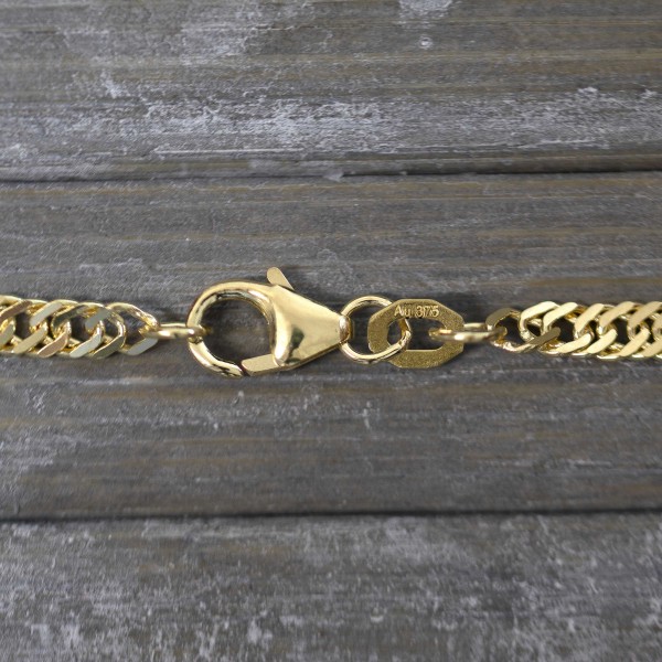 Armband als Singapurkette in Gelbgold 375 / 9K, 19 cm lang, 2,9 mm breit, Gewicht ca. 2.5 g.