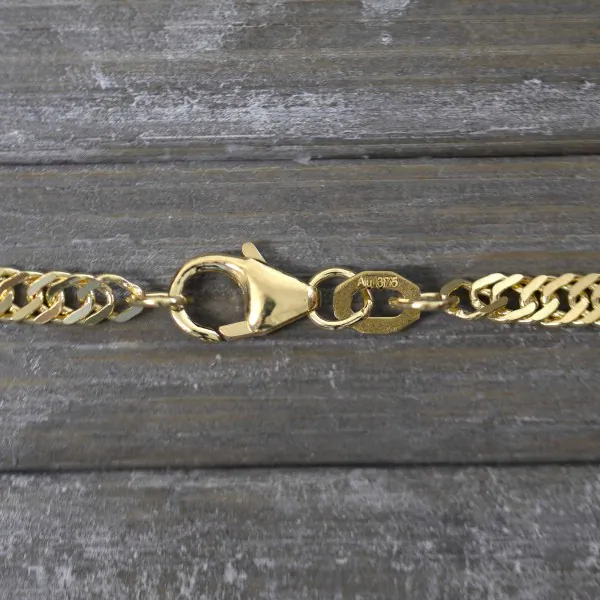 Armband als Singapurkette in Gelbgold 375 / 9 K, 21,5 cm lang, 2,9mm breit, Gewicht ca. 2.9 g.